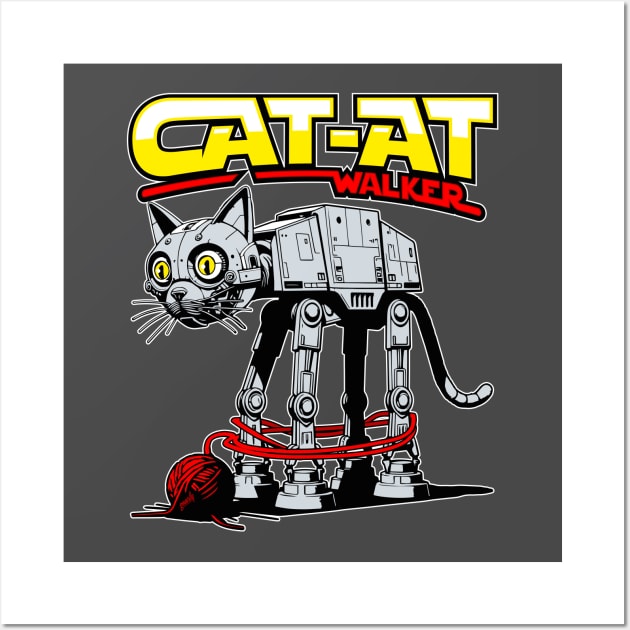 Funny Cat-at Walker Design Graphic for Cat Lovers Wall Art by ChattanoogaTshirt